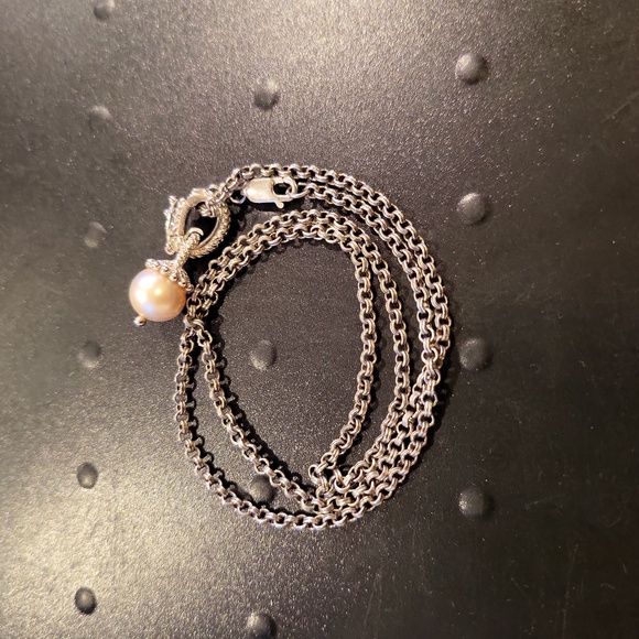 Judith Ripka Sterling Silver 925 Chain with Pearl Pendant Necklace - Picture 8 of 8